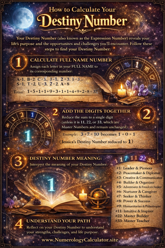 Destiny number calculator